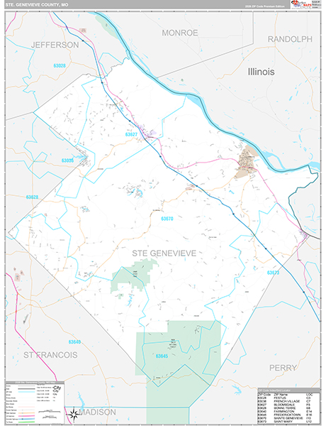 Ste. Genevieve County, MO Map Premium Style